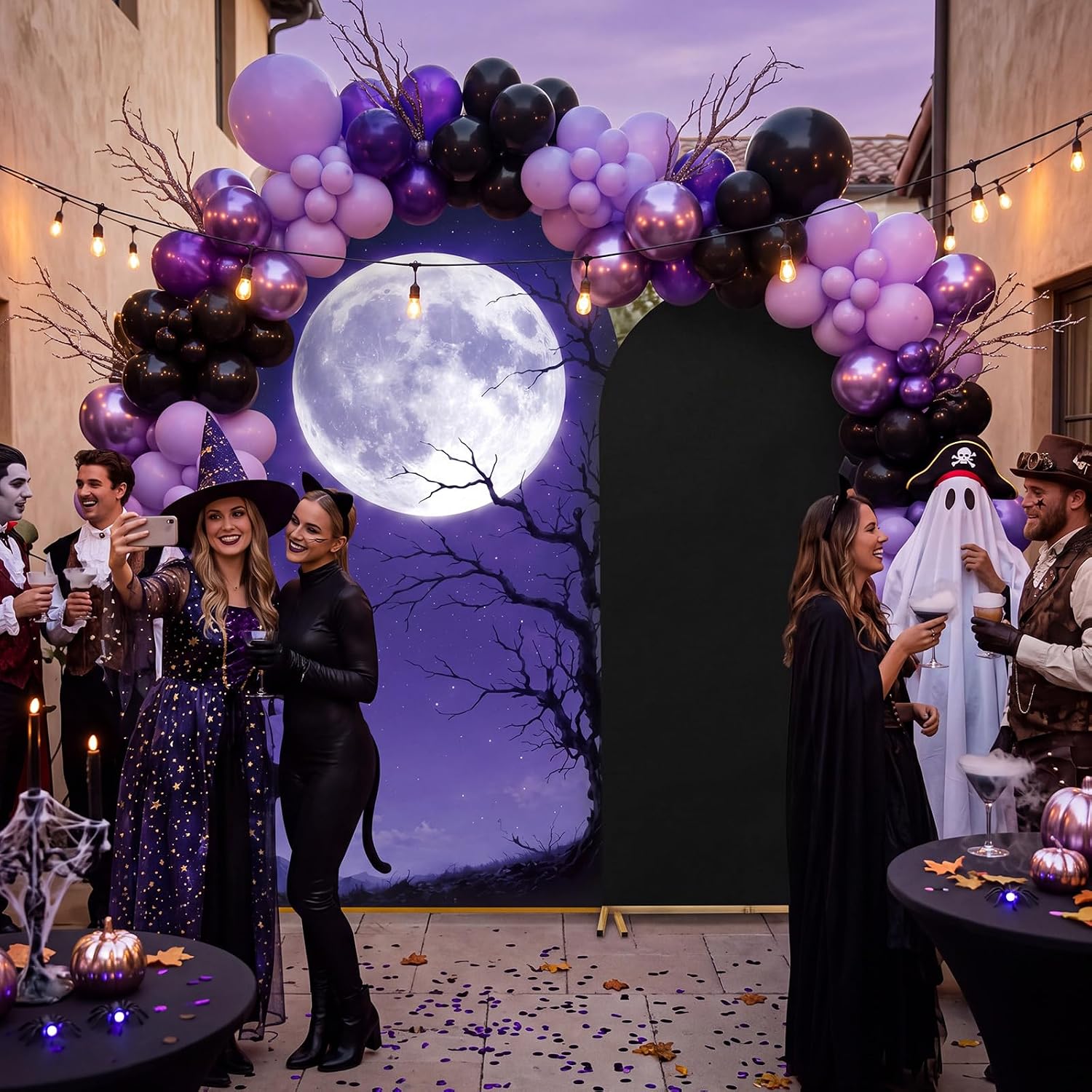 Dessert Table Backdrop - Niestandardowy dwustronny baner na Halloween, tło