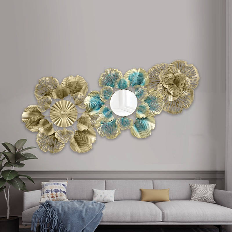 Flower Wall Panel - Nordycki luksusowy dekor ścienny: złoty lustrzany