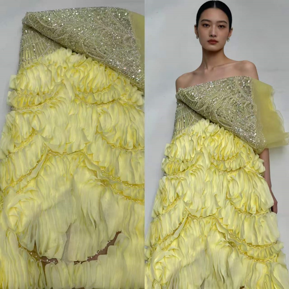 Glitter Tablecloth - Luksusowa afrykańska koronka z cekinami, wysokiej