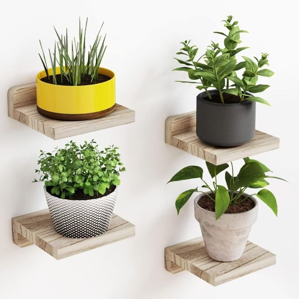 4 SZT. Drewniane Małe Półki Wi – Flower Wall Panel recenzja i cena