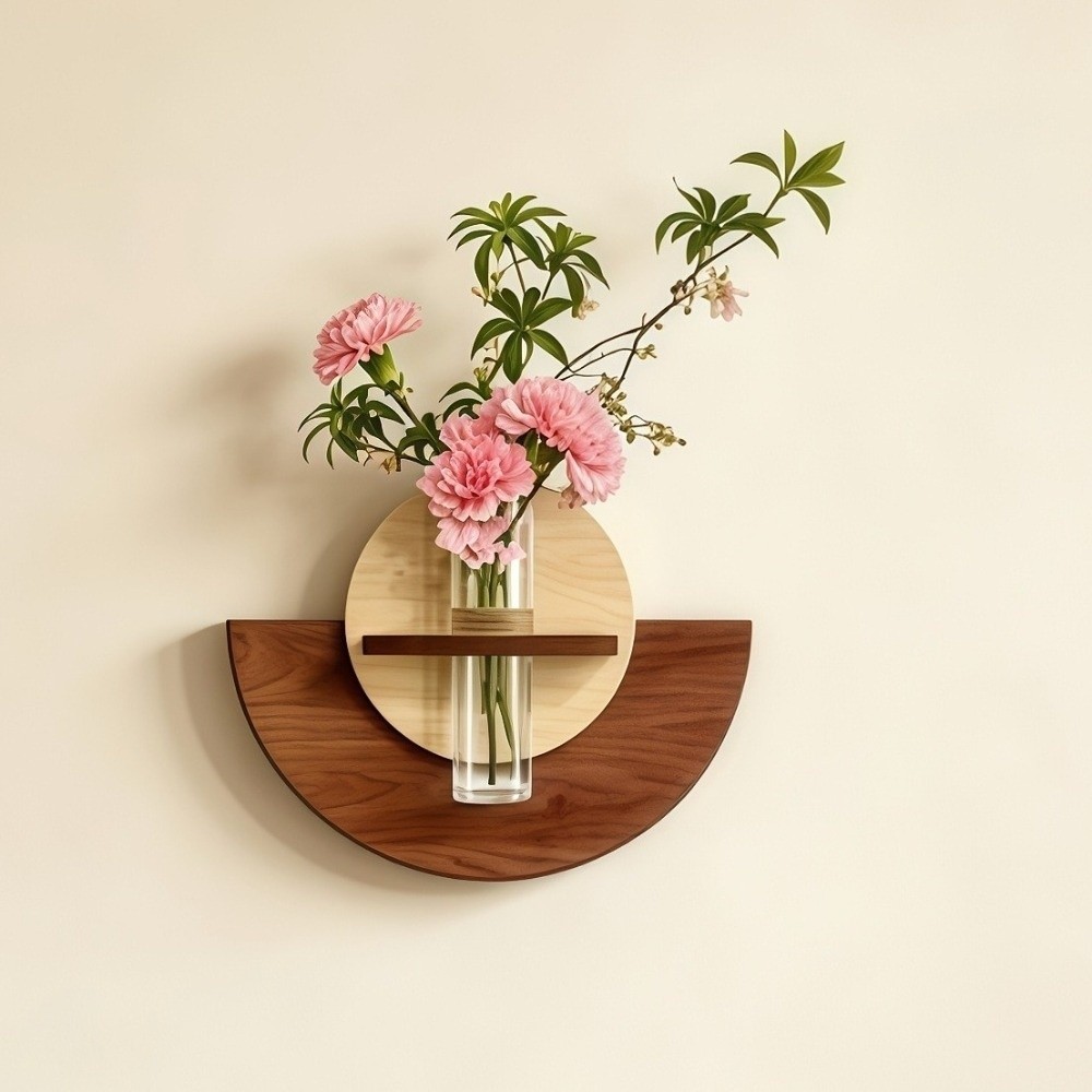 Owalny drewniany uchwyt ścienn – Flower Wall Panel recenzja i cena